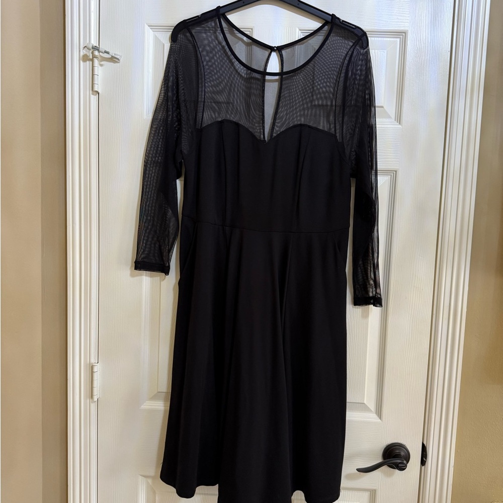 Torrid Black Mesh Sleeve Dress
